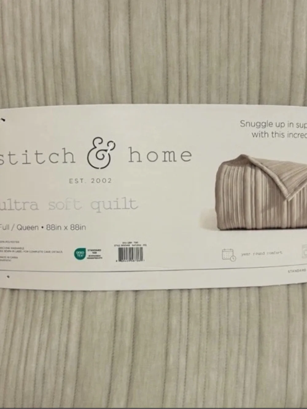 Stitch & Stone Ultra Soft Natural Full/Queen Quilt 88”x88”